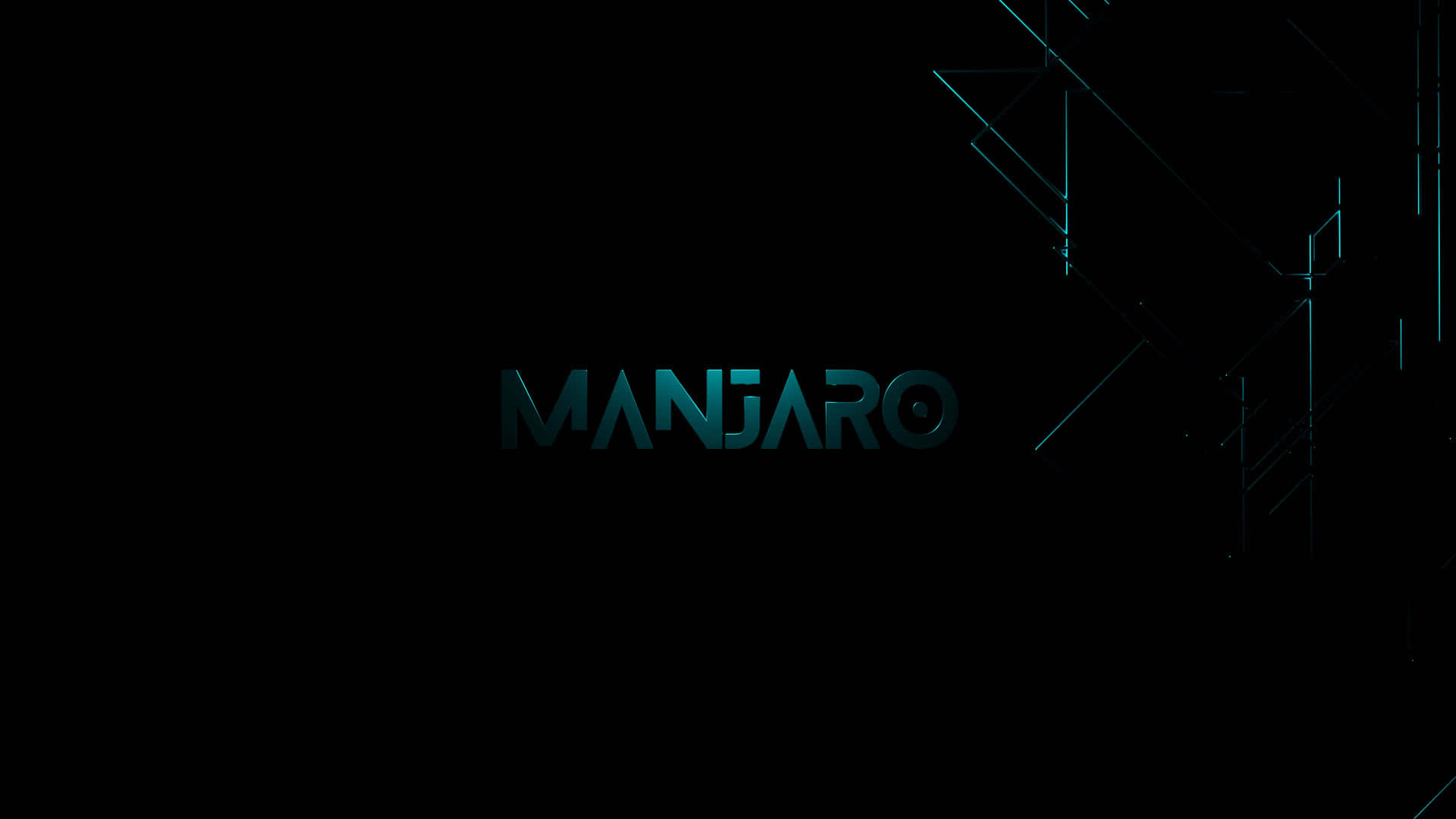 Teal Manjaro Logo Type Wallpaper