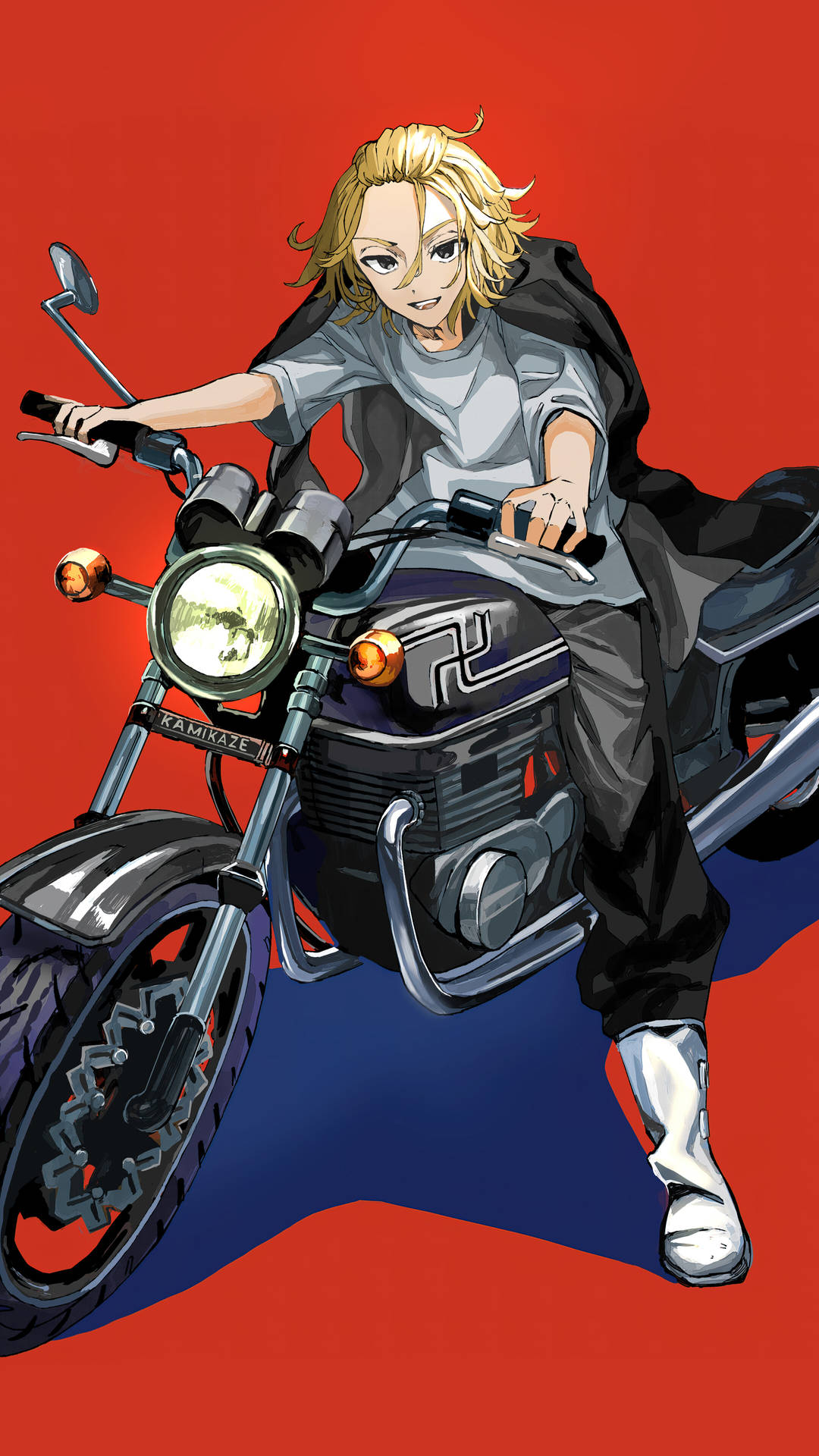 Manjiro Sano med motorcykel Tapet Wallpaper