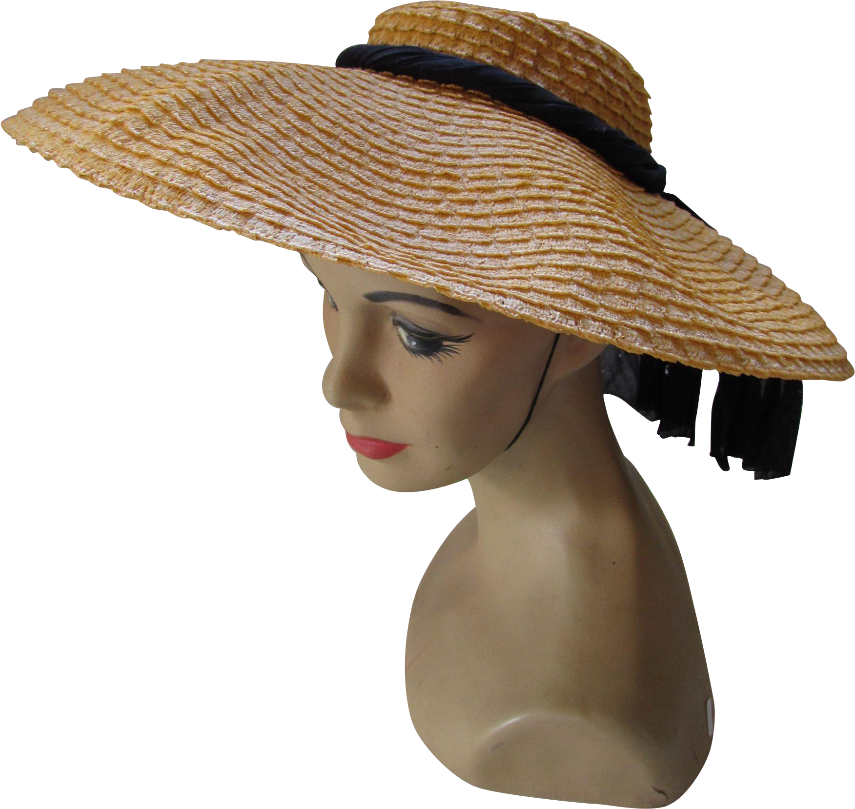 Mannequin Displaying Straw Hat PNG