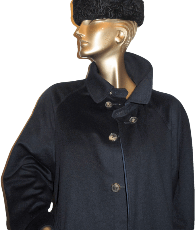 Mannequin Displaying Winter Coatand Hat PNG