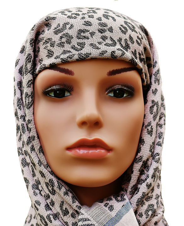 Mannequin Headwith Scarf PNG