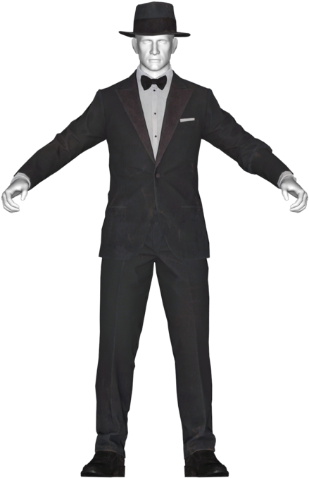 Mannequinin Classic Tuxedoand Hat PNG