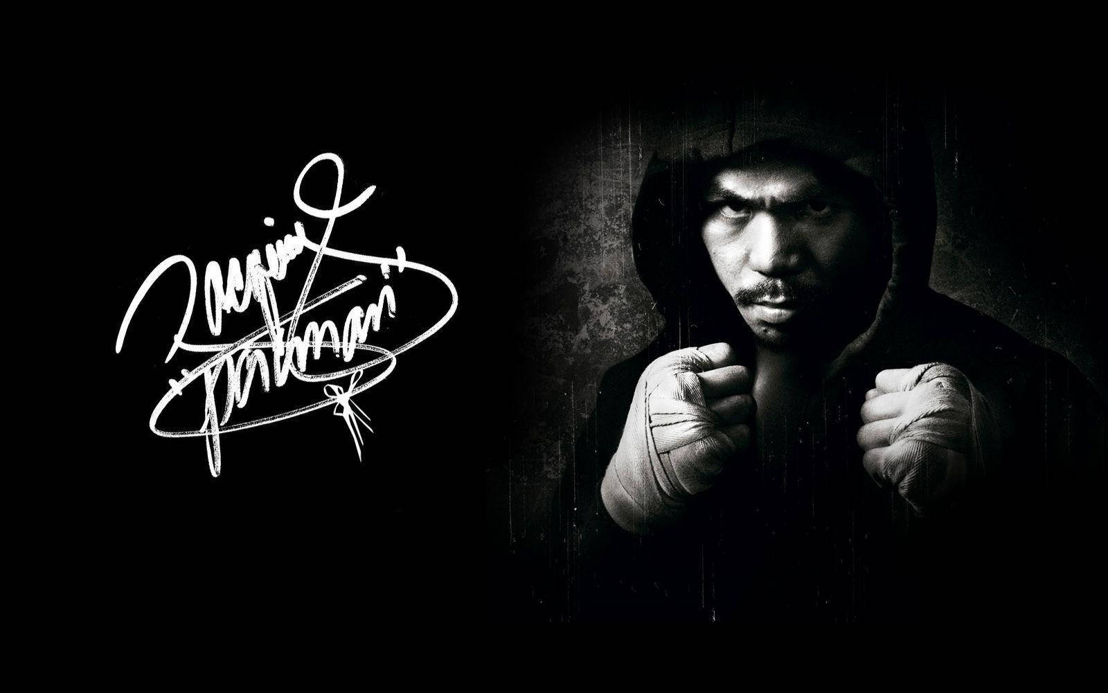 Manny Pacquiao Signature Selvsiddende Tapet Wallpaper
