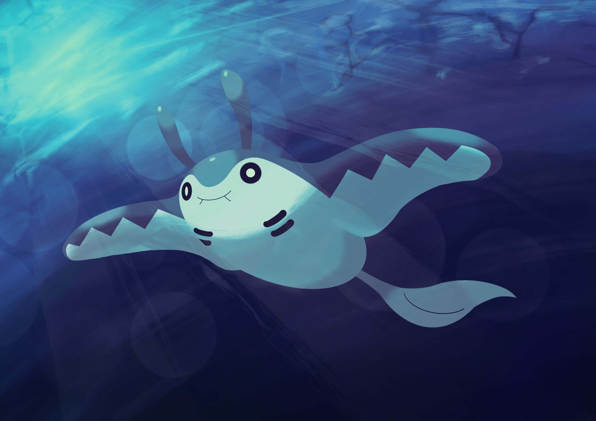 Mantine Swimming Underwater HD Wallpaper