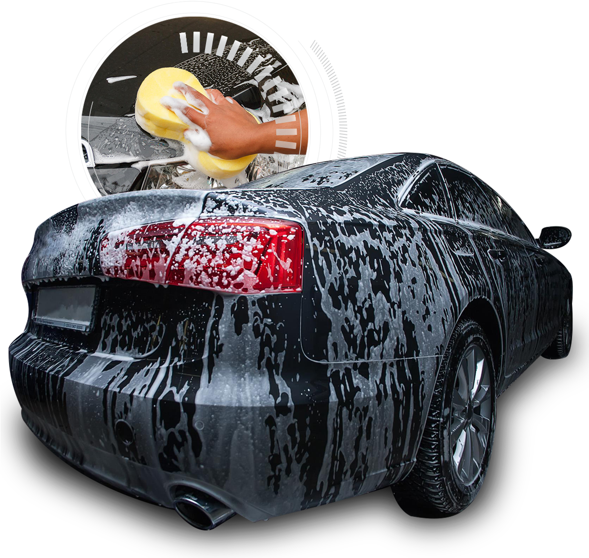 Manual Car Wash Process PNG