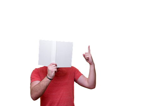 Manwith Book Covering Face PNG