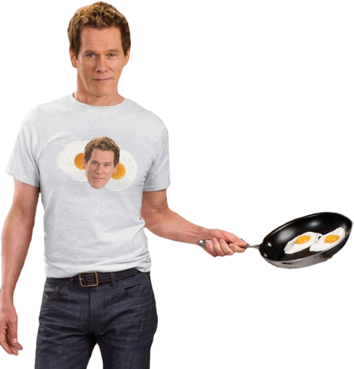 Manwith Egg Bacon Shirtand Frying Pan PNG