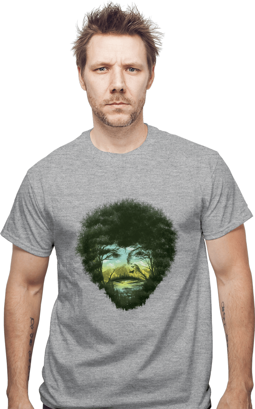 Manwith Nature T Shirt Design PNG