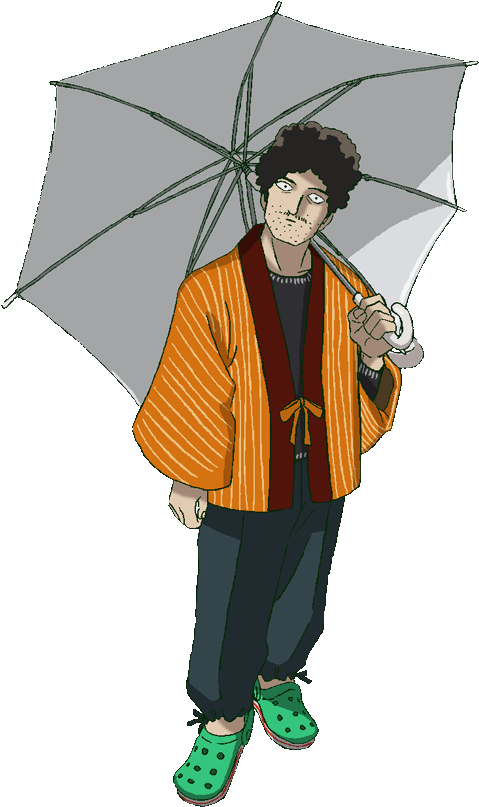 Manwith Umbrella Illustration PNG