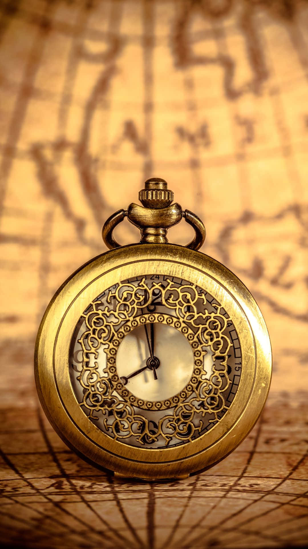 Classical Pocket Watch For Map Background