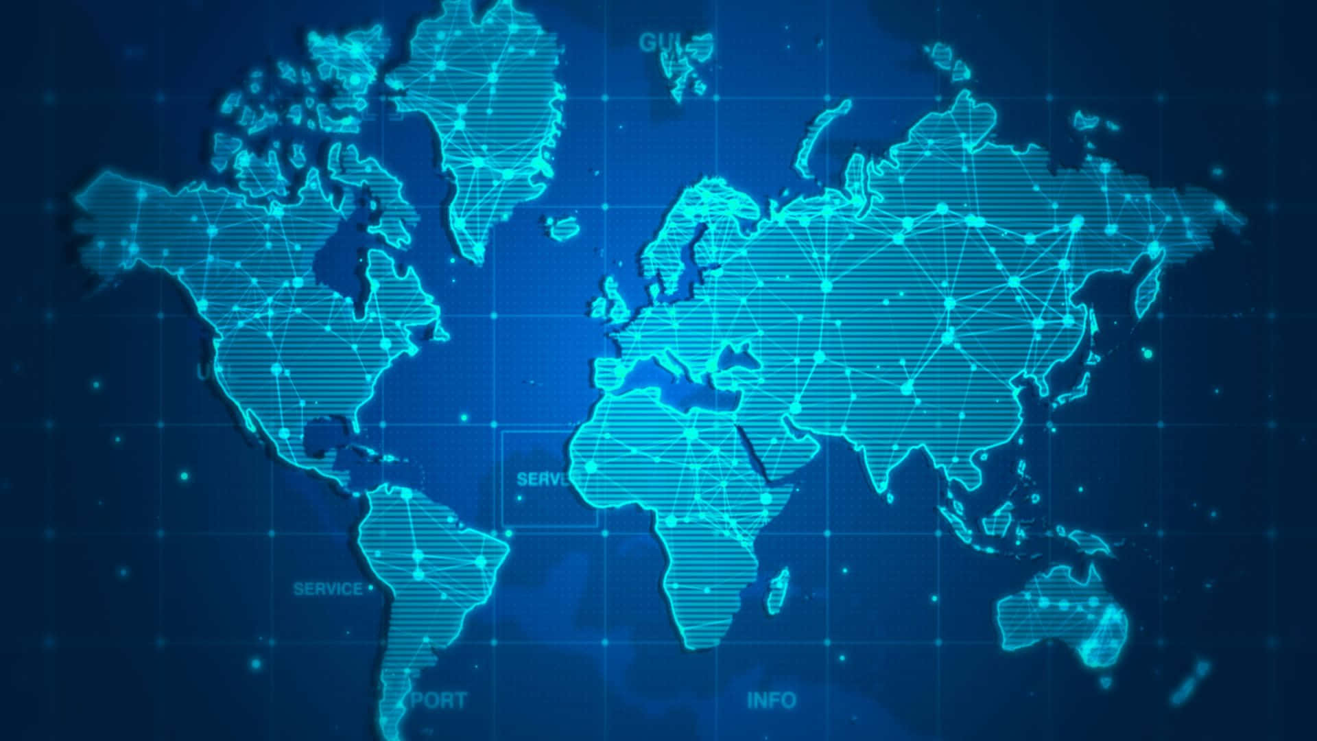 Fondode Pantalla Atrayente Con Mapa Mundial En Azul