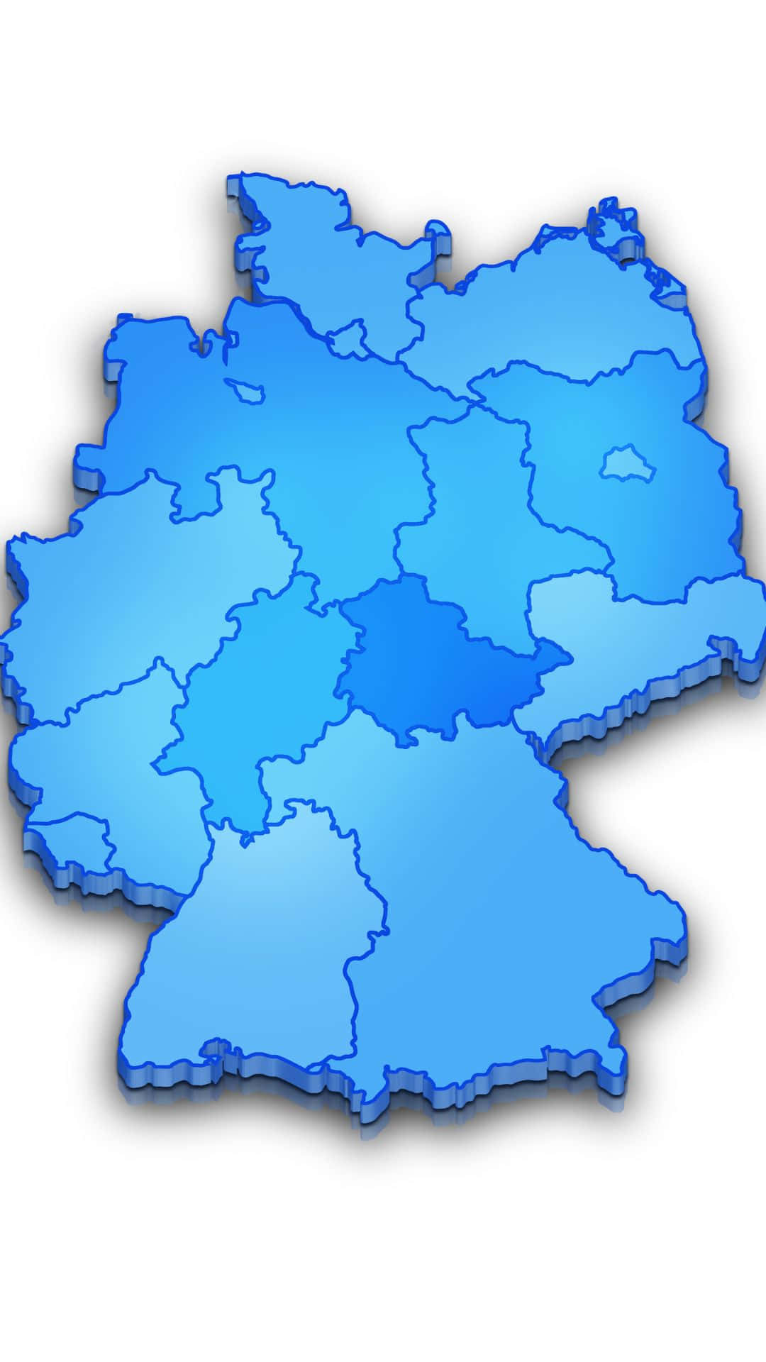 Blue Federal States Of Germany Map Background