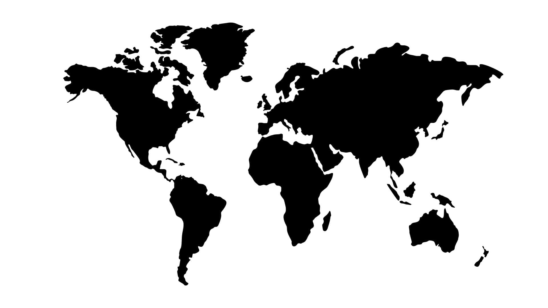 Fondode Mapa Mundial Sencillo En Blanco Y Negro.