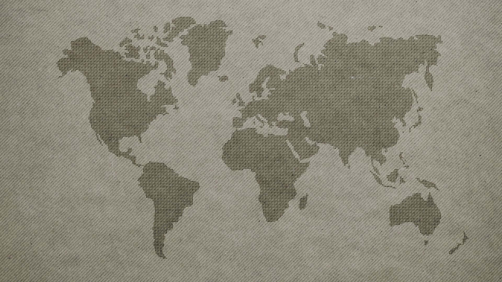 Enkelgrå Världskarta Bakgrund.