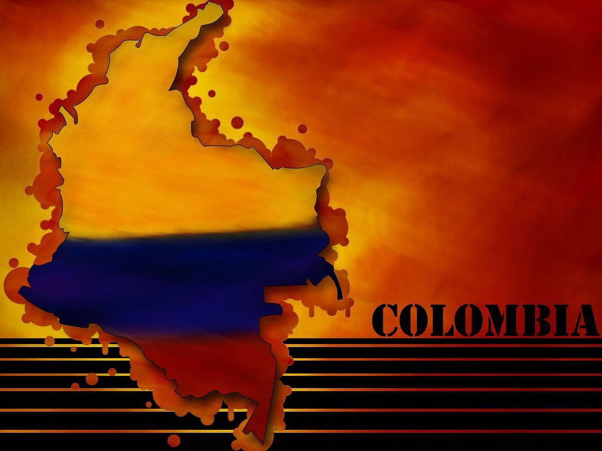 Vibrant and Detailed Map of Colombia Wallpaper