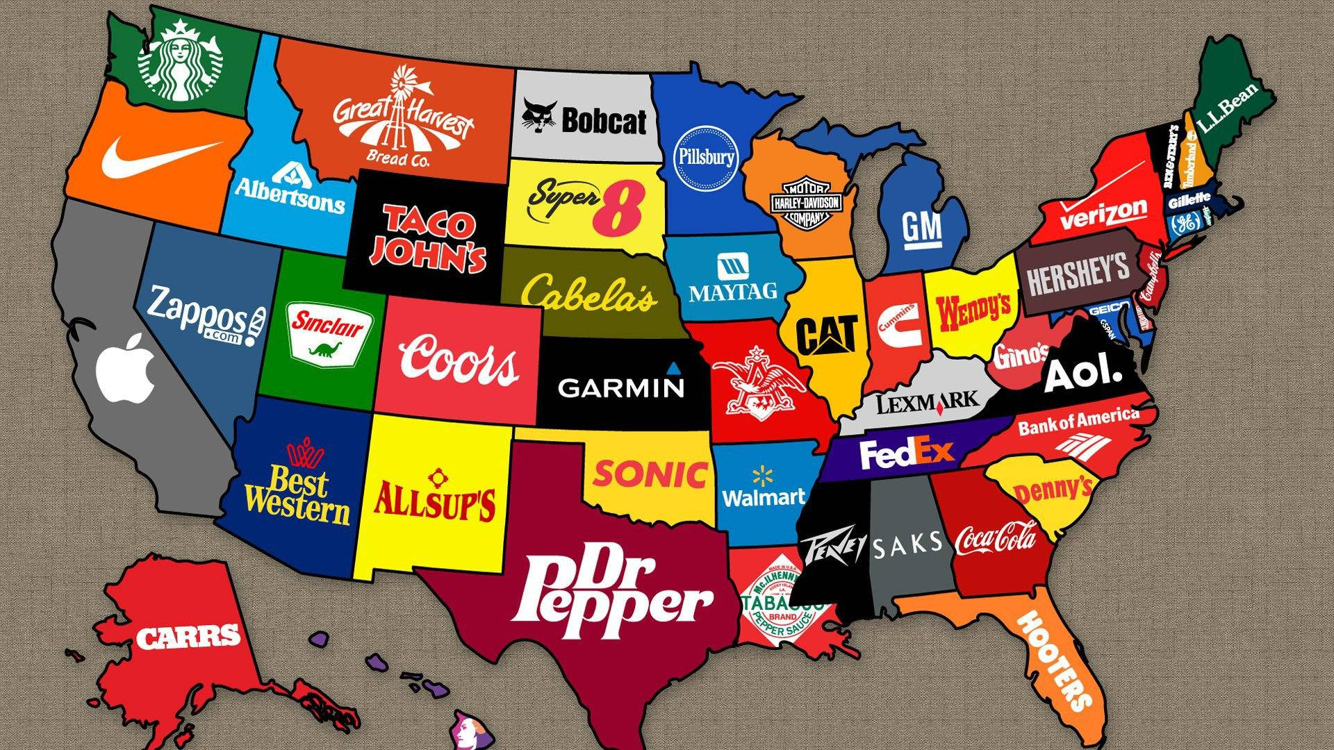 Map Of Famous Brands Wallpaper