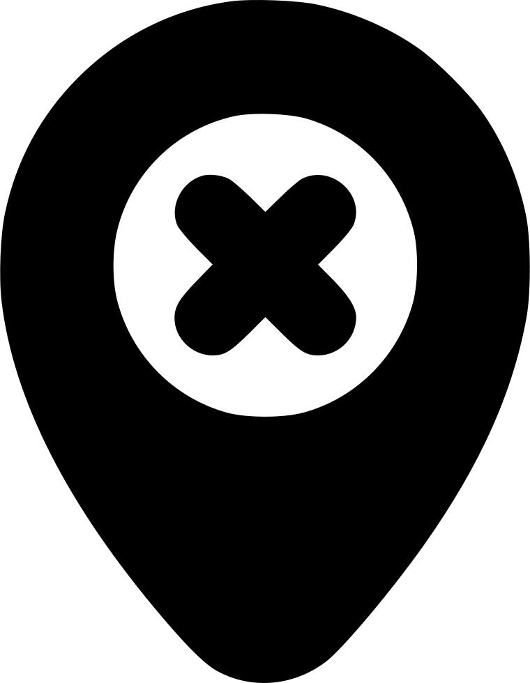 Map Pin Iconwith X Mark PNG