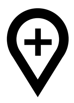 Map Pin Location Iconwith Cross PNG