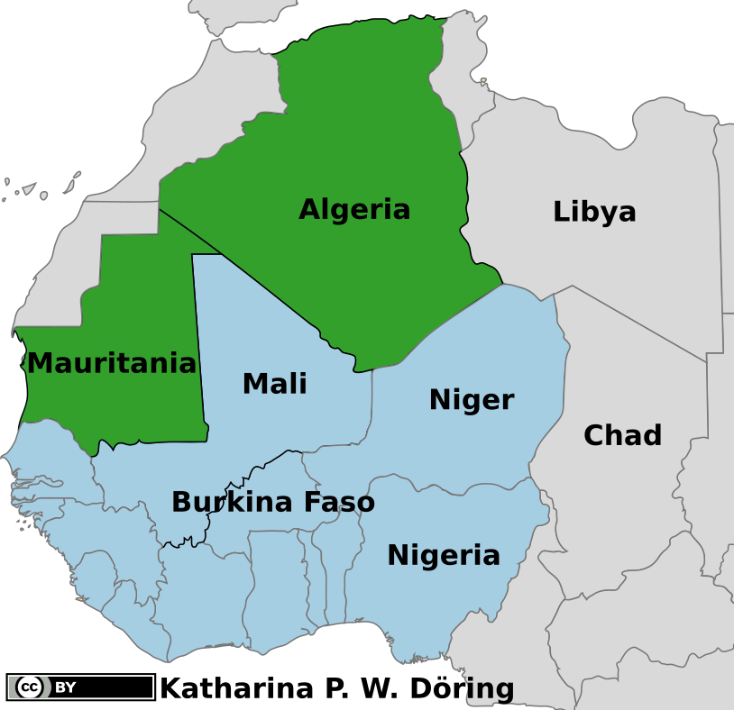 Map_of_ Mali_and_ Surrounding_ Countries PNG