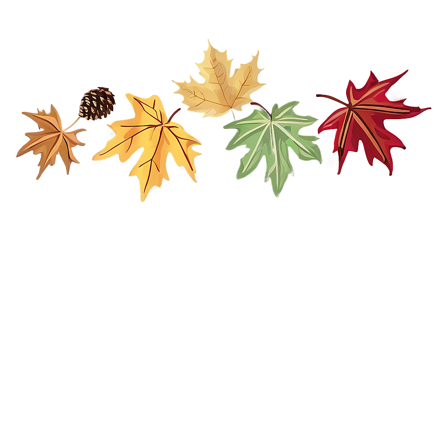 Maple Leaves Thanksgiving Border Png 50 PNG