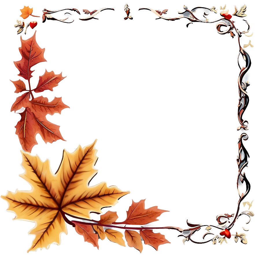 Maple Leaves Thanksgiving Border Png 72 PNG