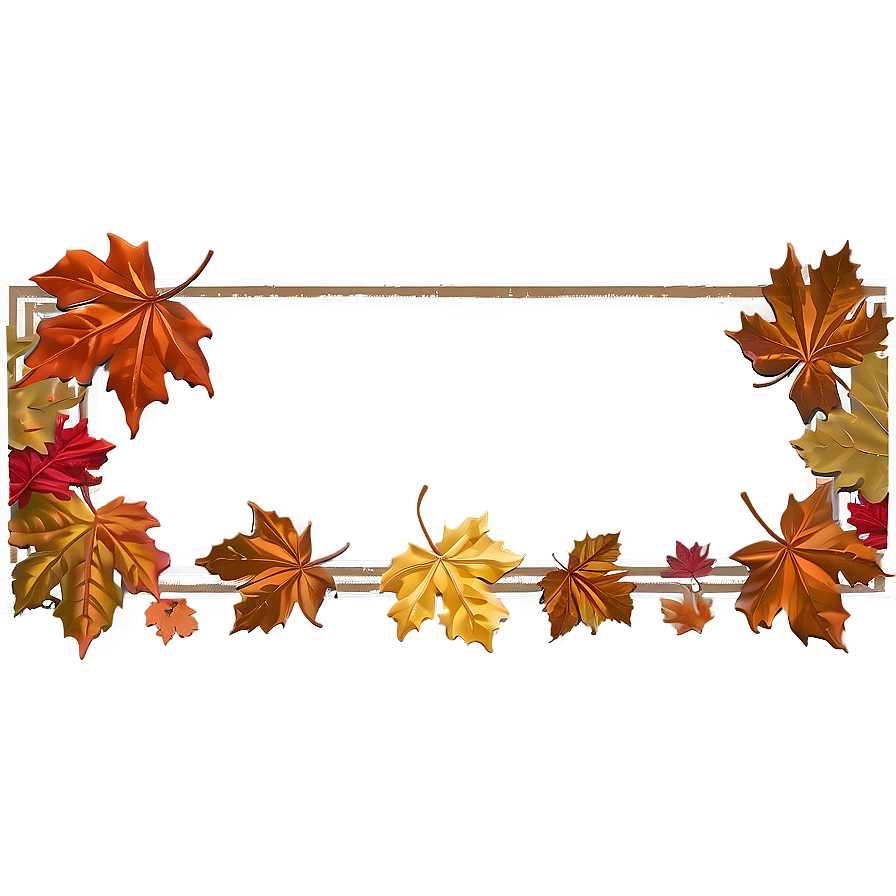 Maple Leaves Thanksgiving Border Png Lkw8 PNG