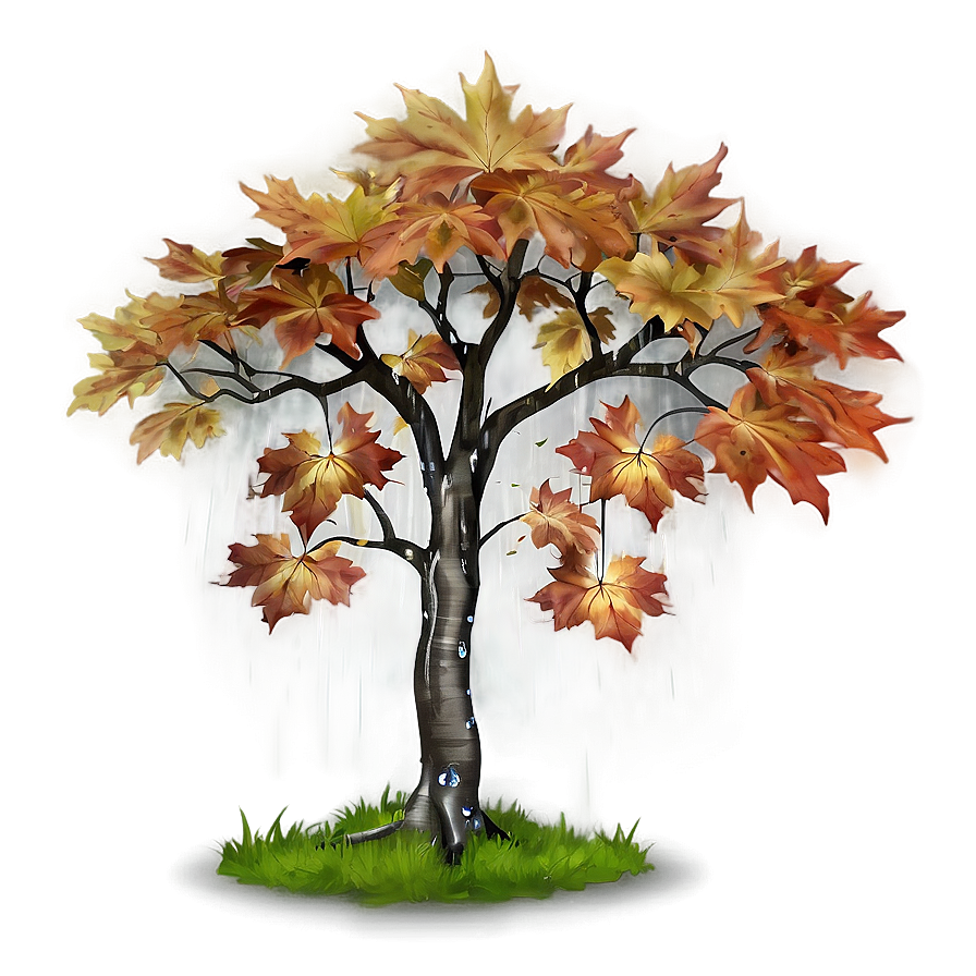 Maple Tree In Rainy Weather Png Uba PNG