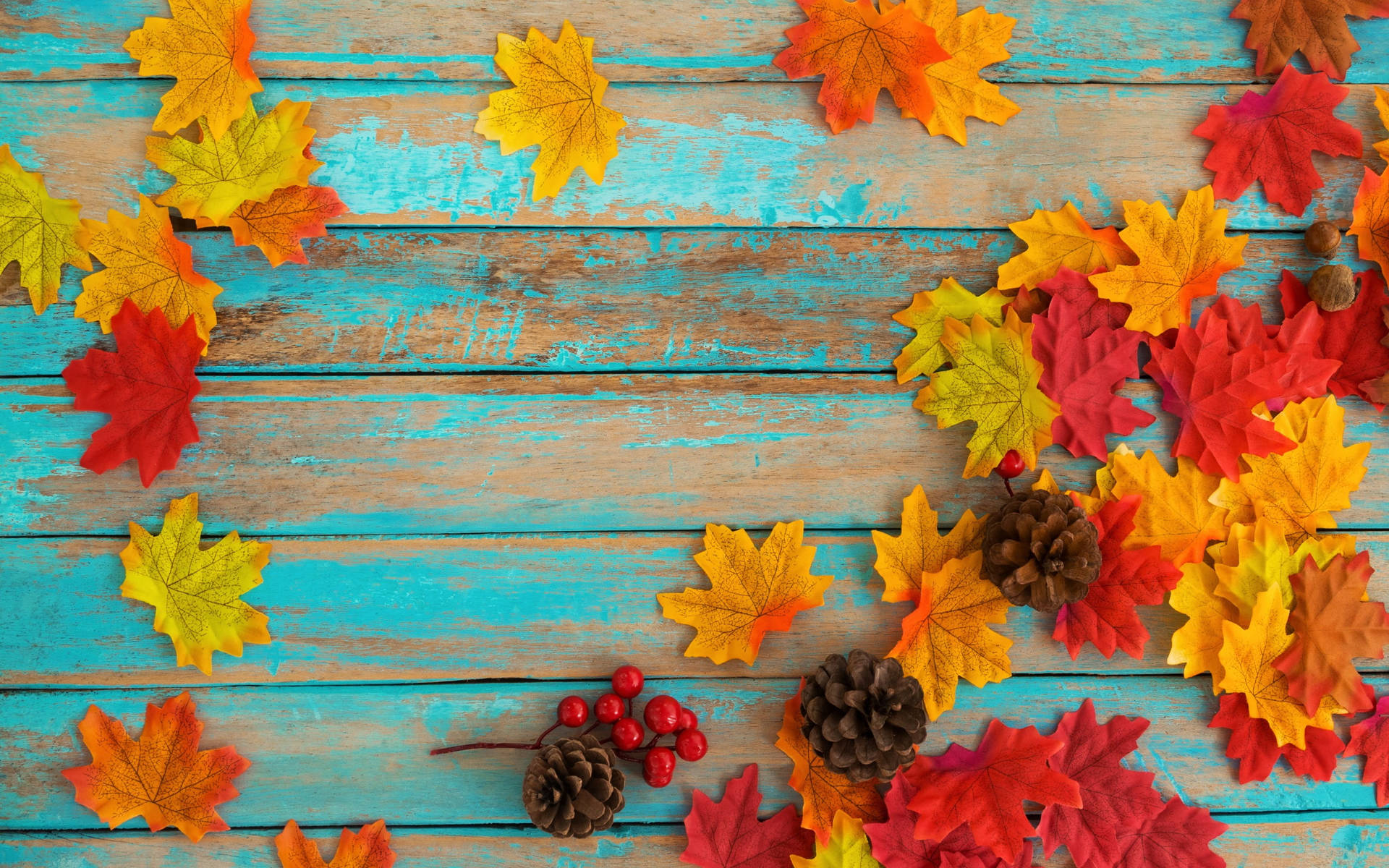 Maples Leaves And Acorns Wallpaper