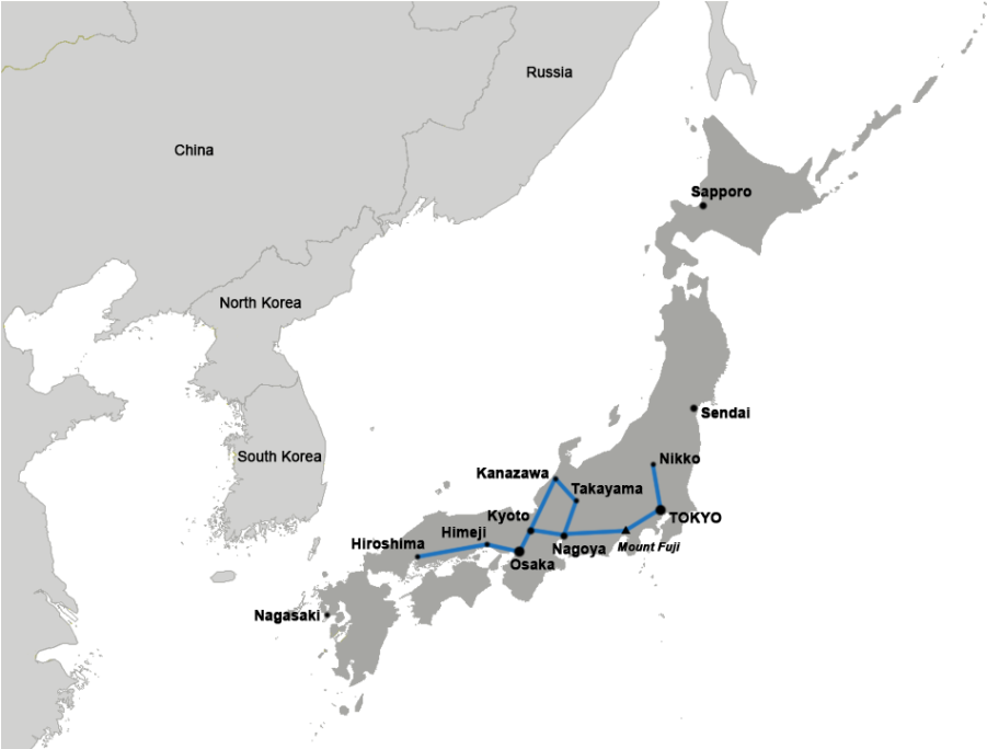 Mapof Japanand Surrounding Areas PNG