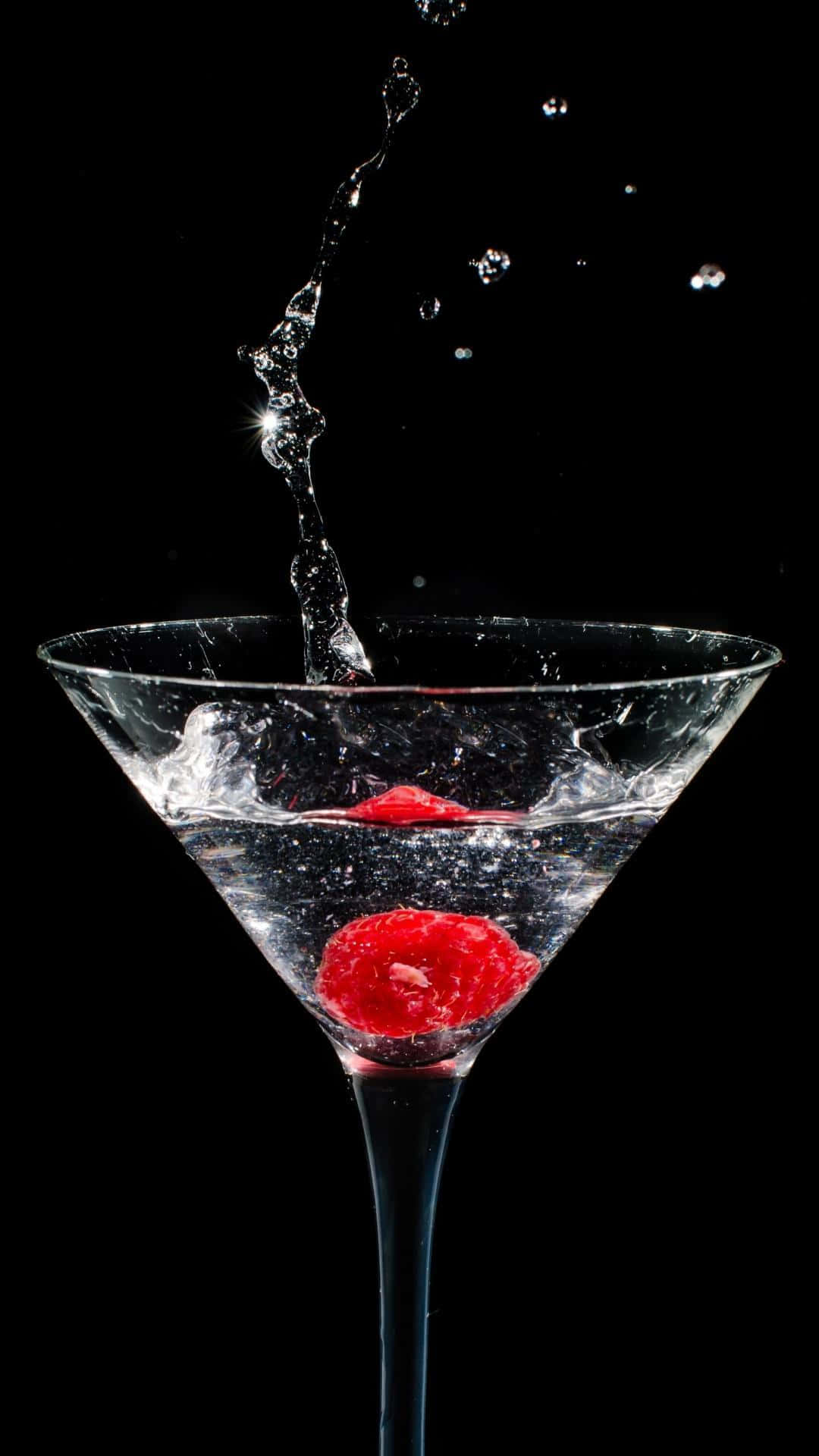 Maraschino Cherry In Martini Cocktail Wallpaper