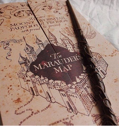 Marauder's Map With Wand Hp Aesthetic