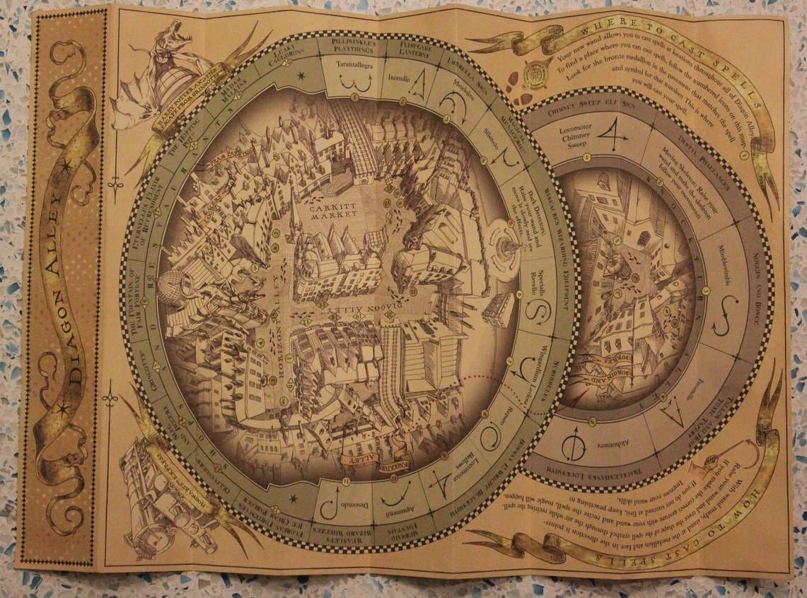 Marauders Map With Circular Design Wallpaper