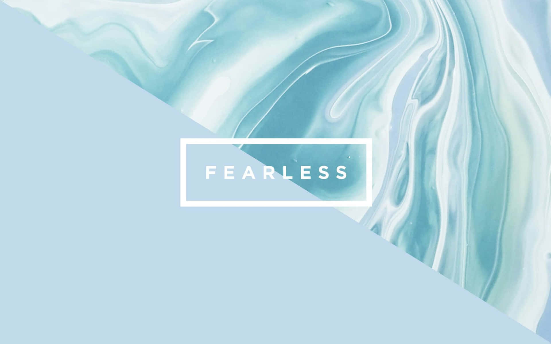 Pastel Blue Fearless Text Marble Background