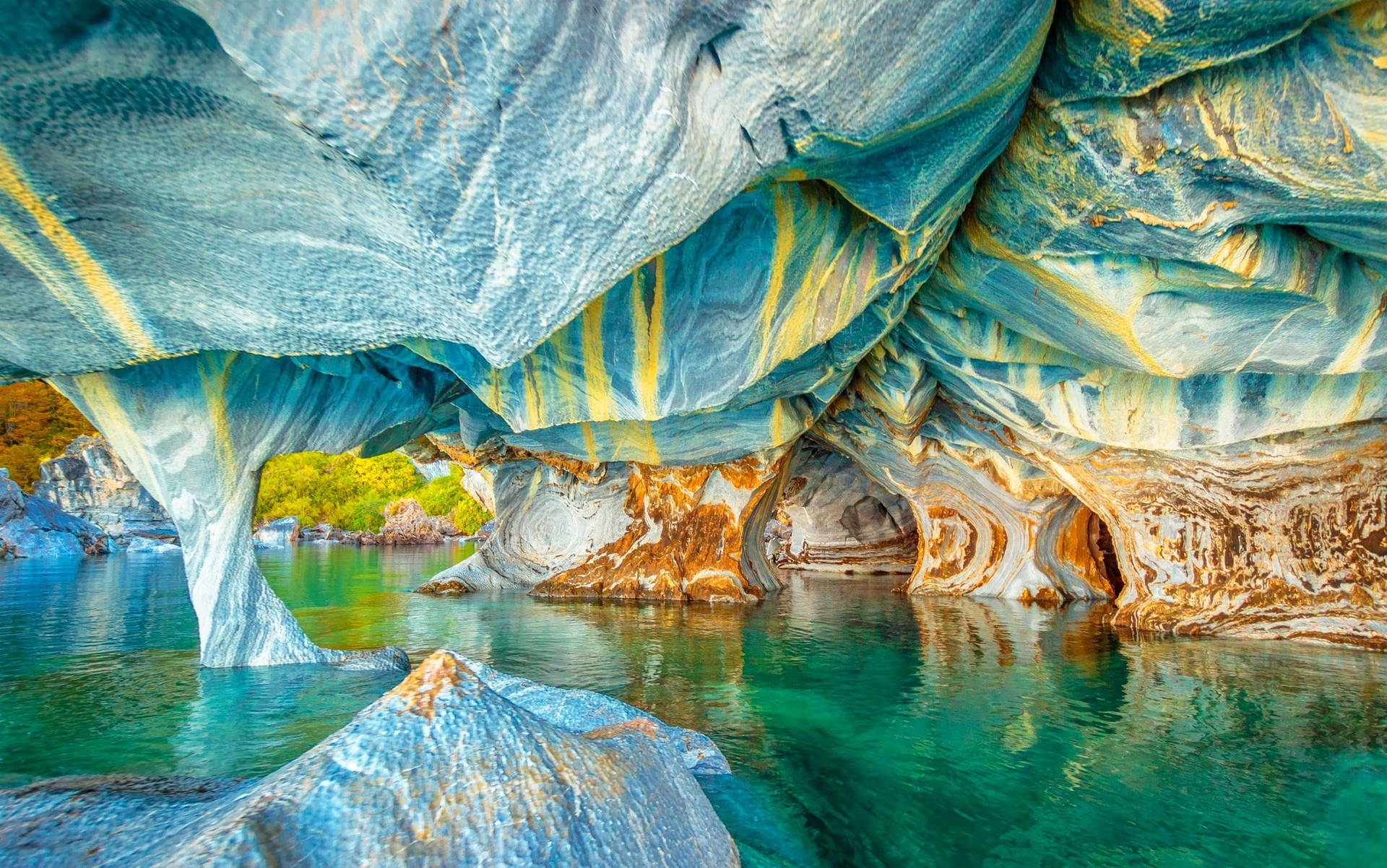 Marble Caves In Chile Wallpaper