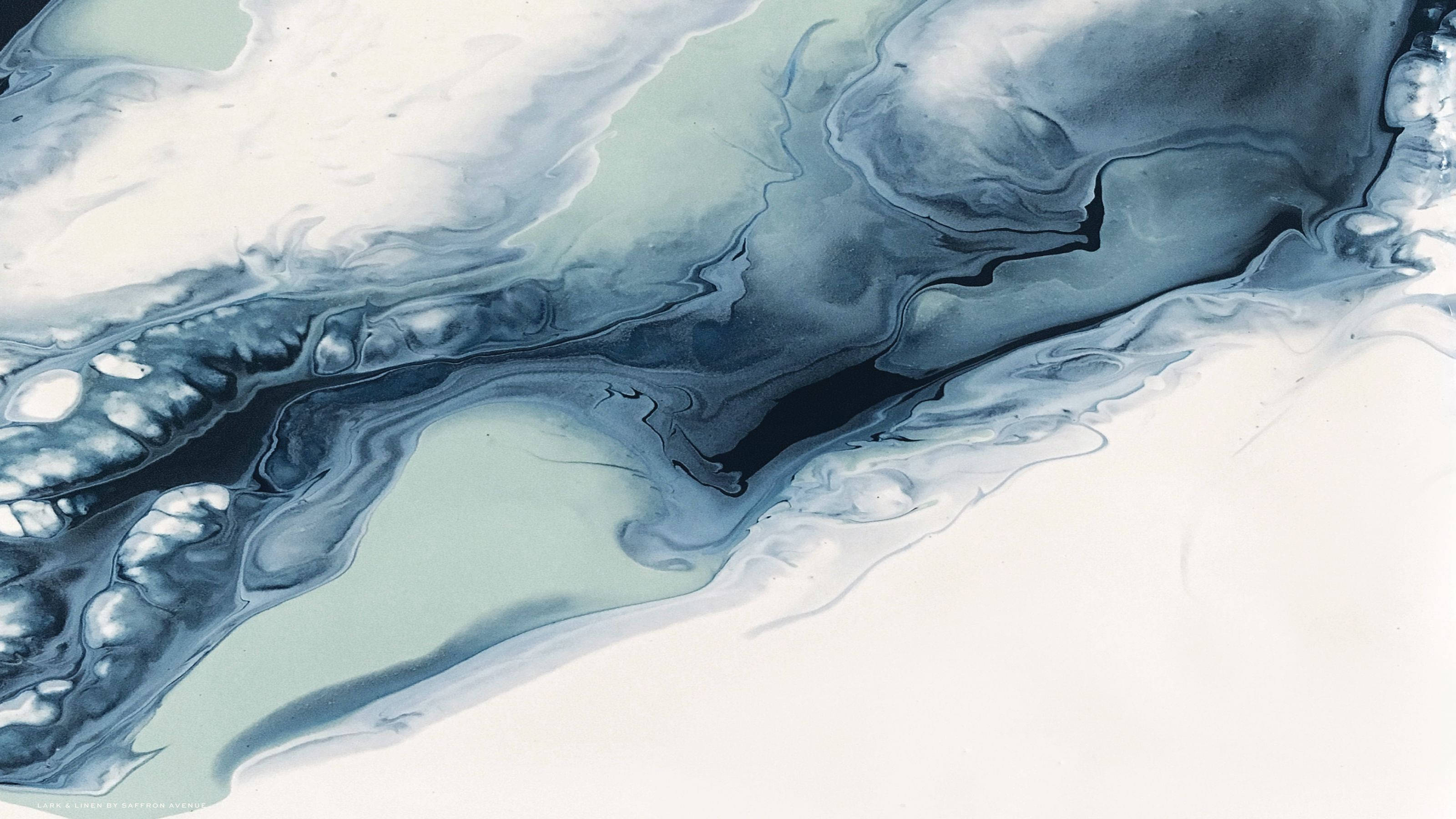 Marble Desktop Blue Fluid Abstract Art Wallpaper