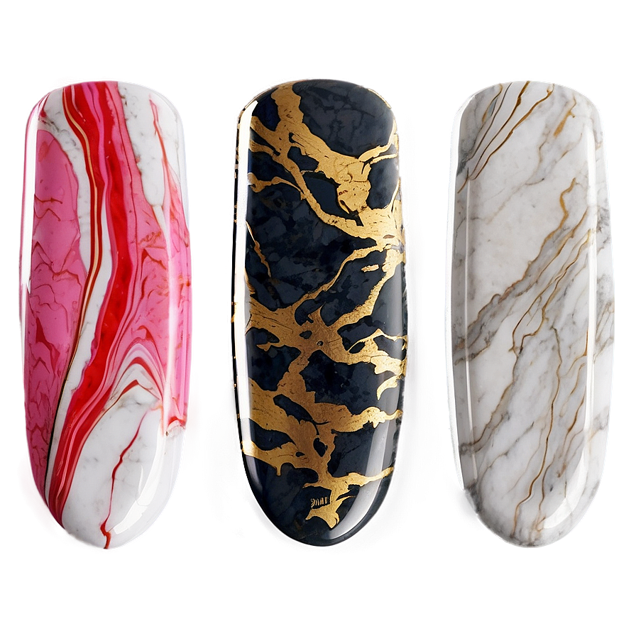 Marble Effect Acrylic Nails Png 43 PNG