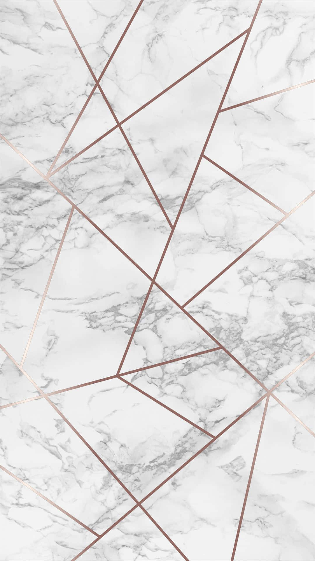Eineweiße Marmor-tapete Mit Roségoldenen Linien Wallpaper