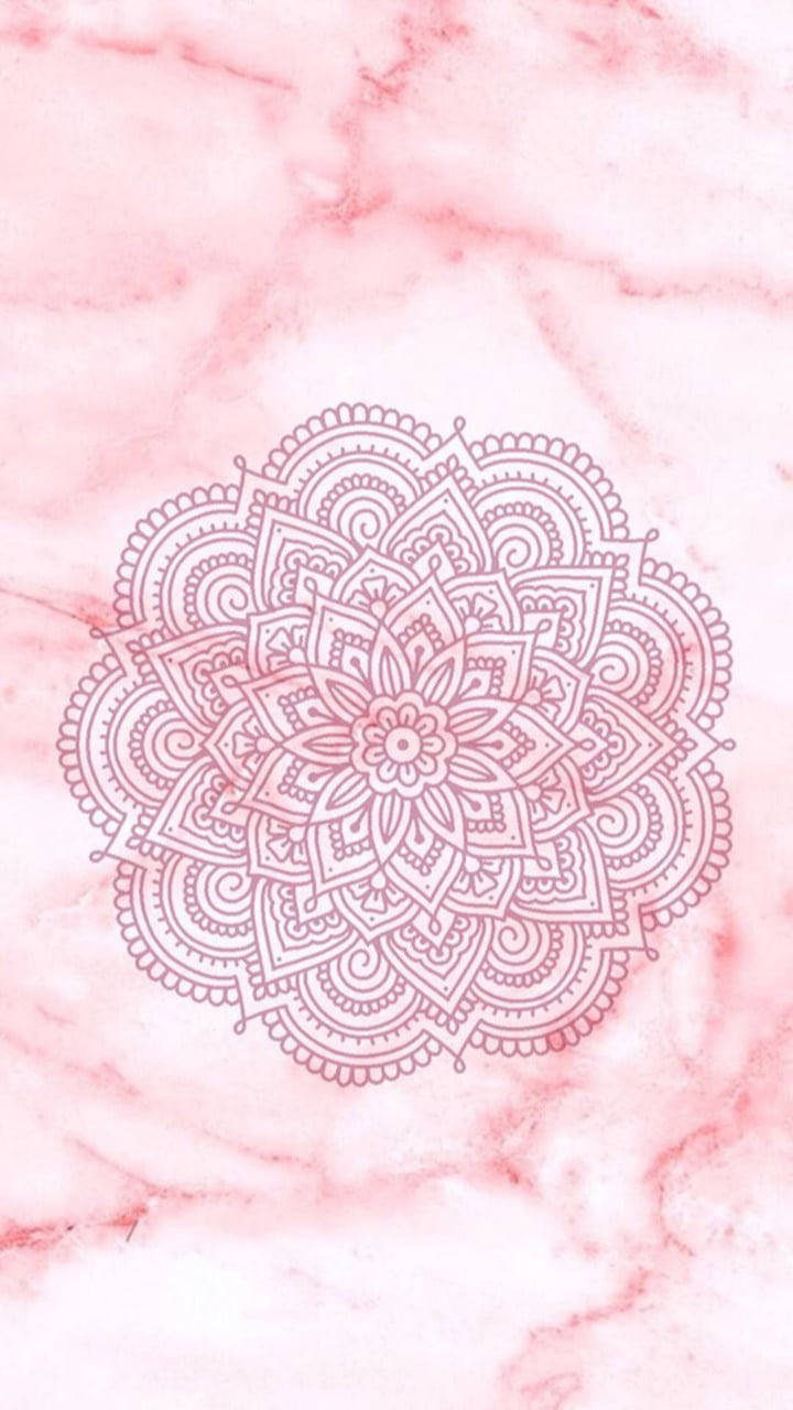 Marble Pink Flower Design