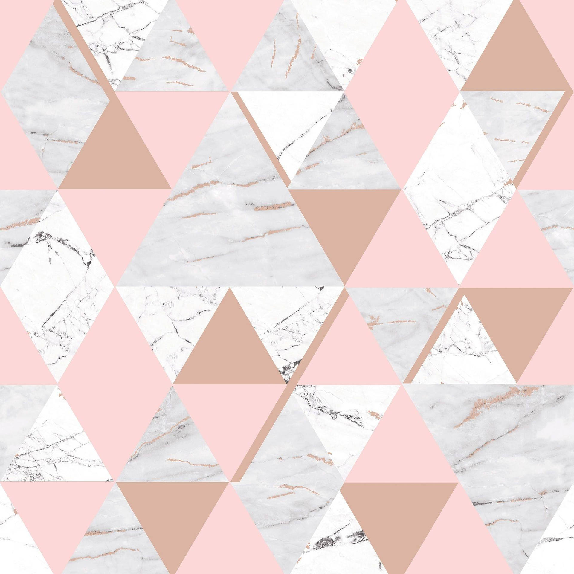Marble Pink White Aesthetic Abstract Triangles