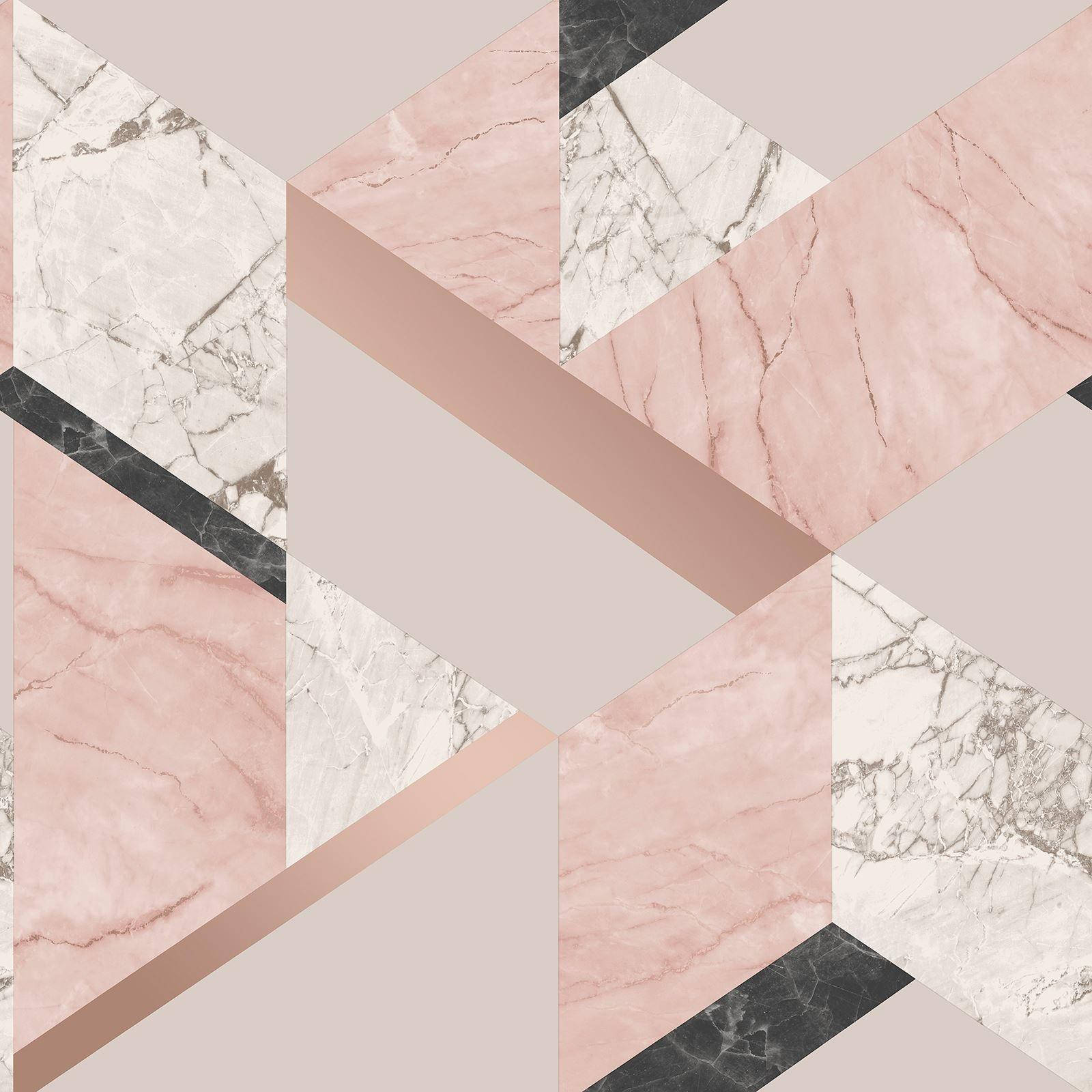 Marble Pink White And Black Geometric Shapes