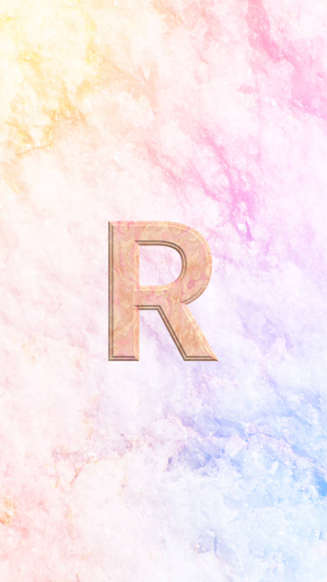 Alfabeto R In Marmo Arcobaleno Sfondo