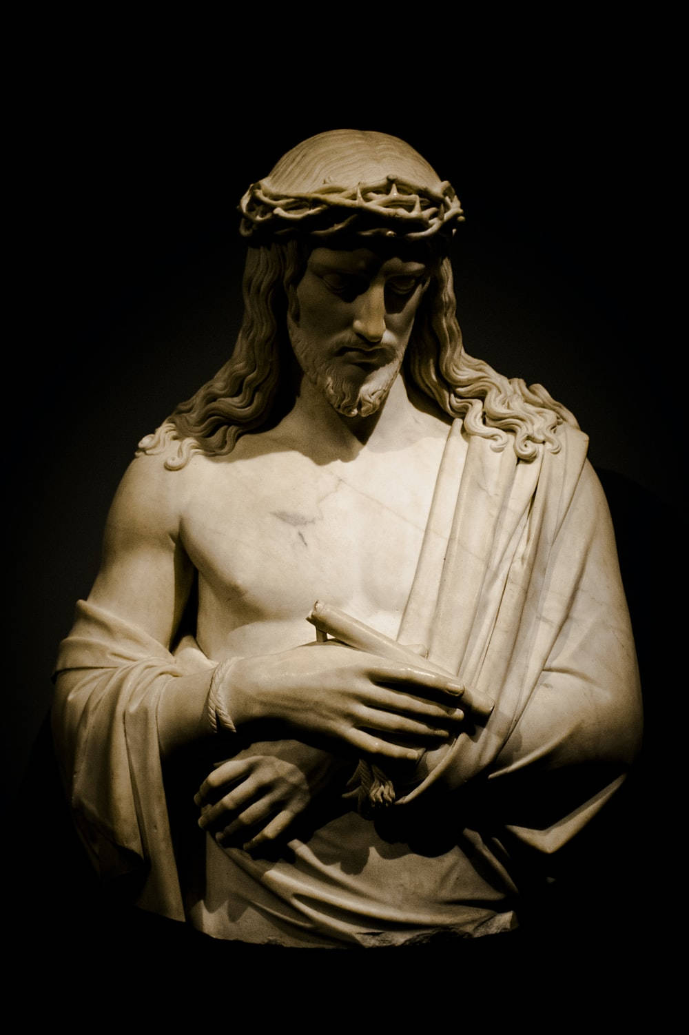 Marble Statue Of Christ Jesus Phone Wallpaper