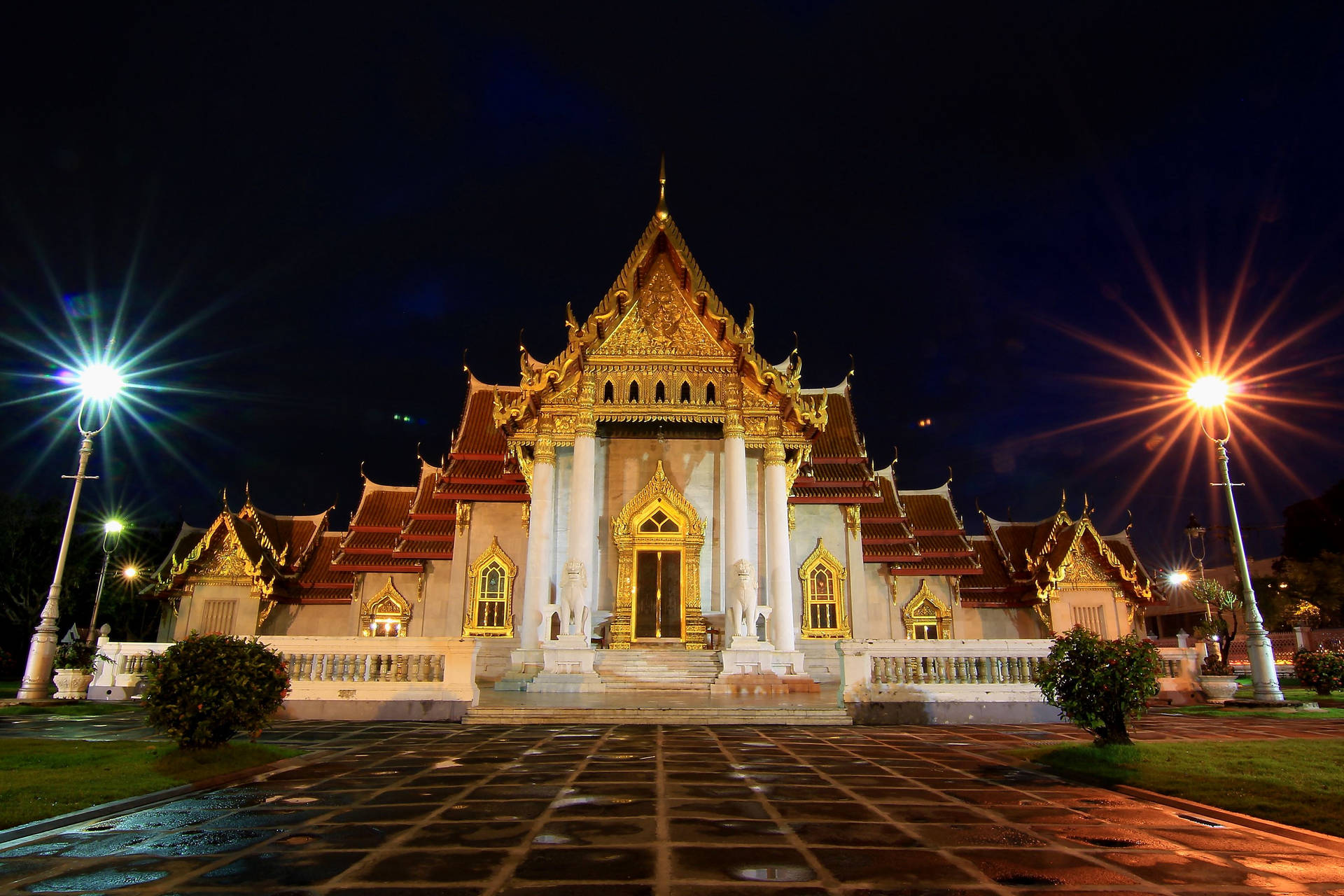 Tempio Di Marmo Della Tailandia Sfondo