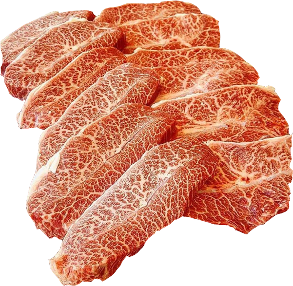 Marbled Raw Steak Slices PNG