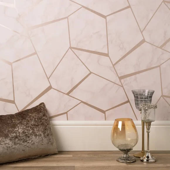 Marblesque  Rose Gold Marble Wallpaper