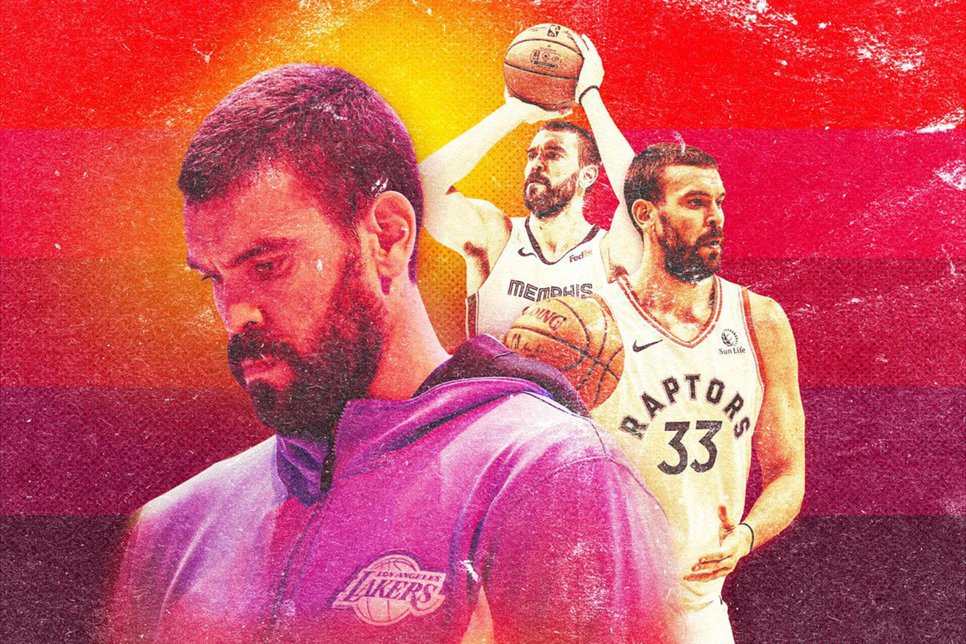 Marc Gasol af NBA Toronto Raptors Wallpaper
