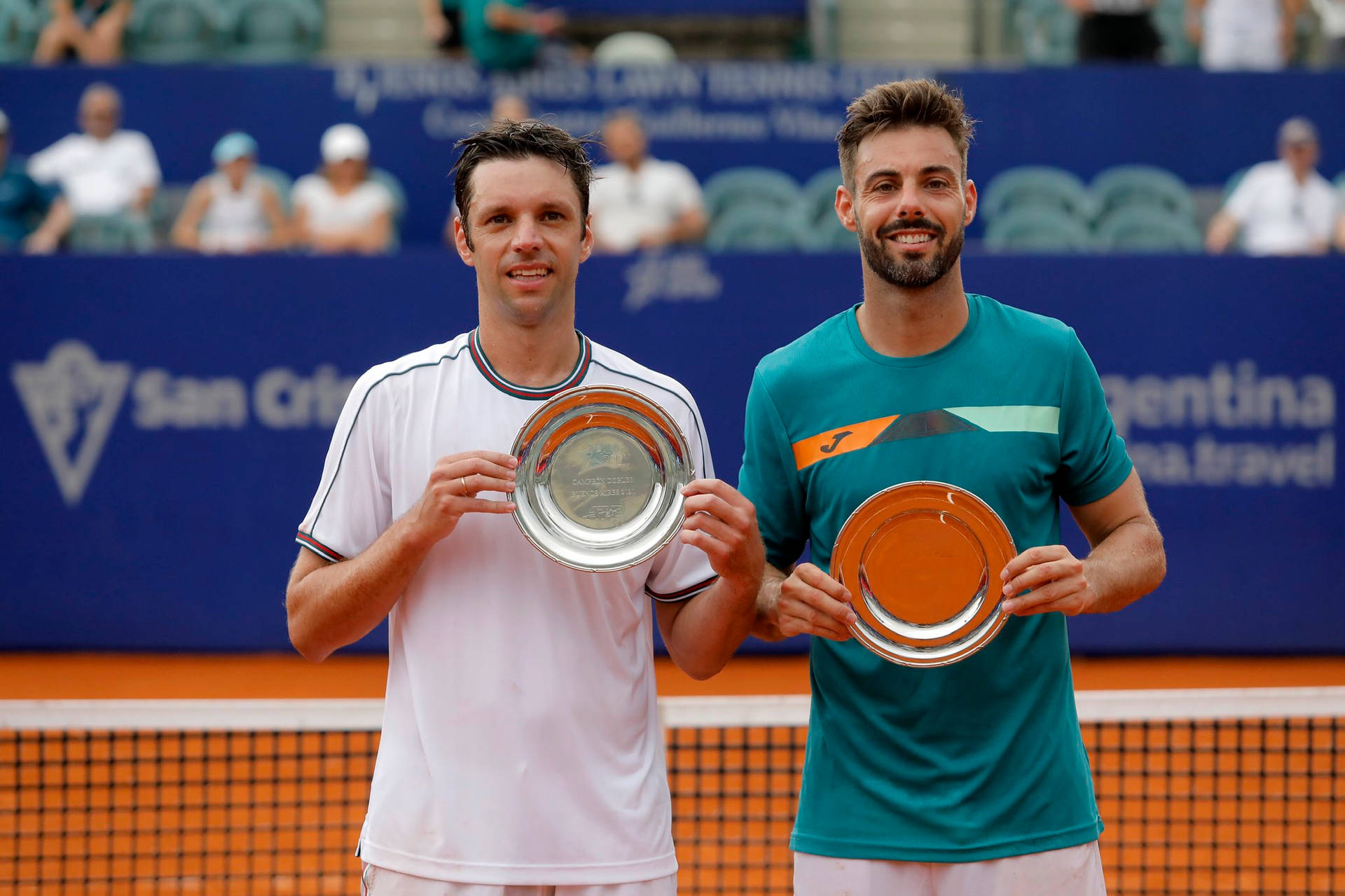 Marcel Granollers And Horacio Zeballos With Trophies Wallpaper