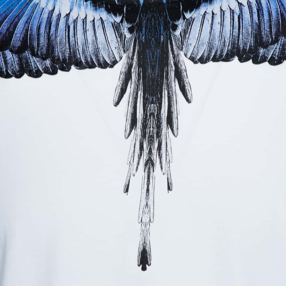 Marcelo Burlon Black Blue Wings Print Wallpaper