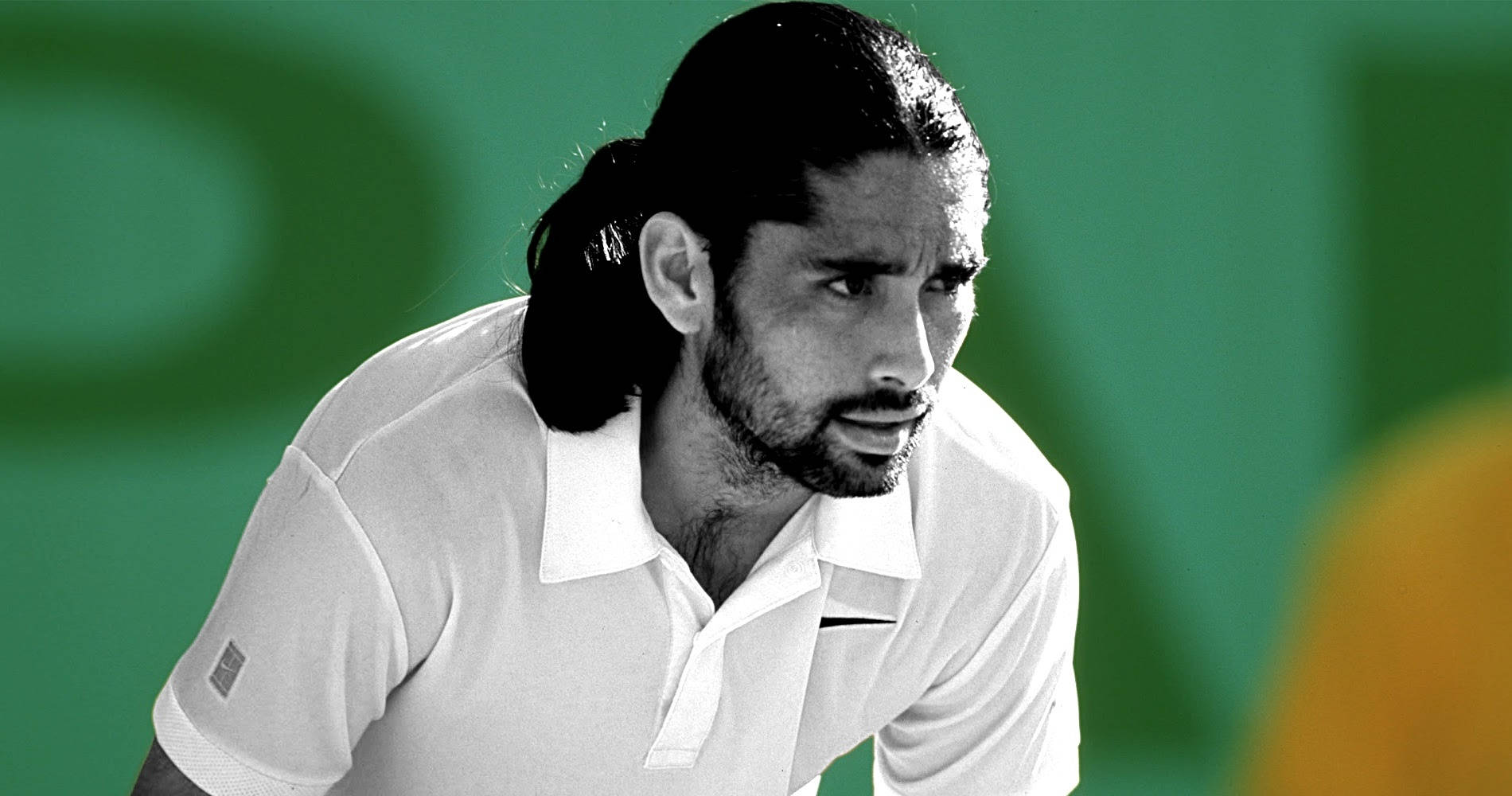 Tennis Legend Marcelo Rios in Grayscale Wallpaper