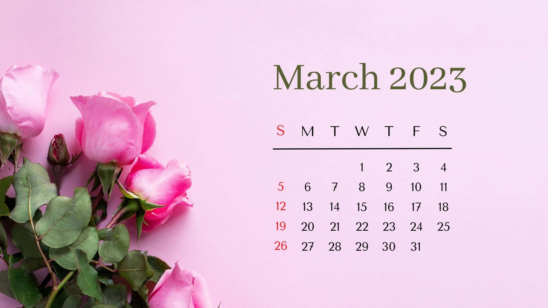 A Pink Calendar With The Word March 2020 Wallpaper